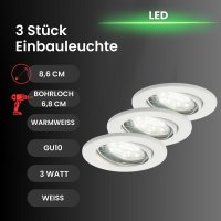 Briloner  FIT LED Einbaulampe 3er Set weiß schwenkbar