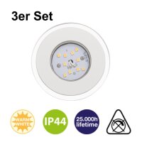 LED Einbauspots Attach, Weiß, Bohrloch 6 cm, 3x5,5W, 3000K, Ø 8 cm – Briloner