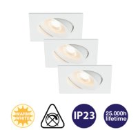 Einbauleuchten Briloner Prisma LED 3er Set Weiß...