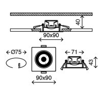 Einbauleuchten Briloner Prisma LED 3er Set Silberfarbig eckig schwenkbar Spots