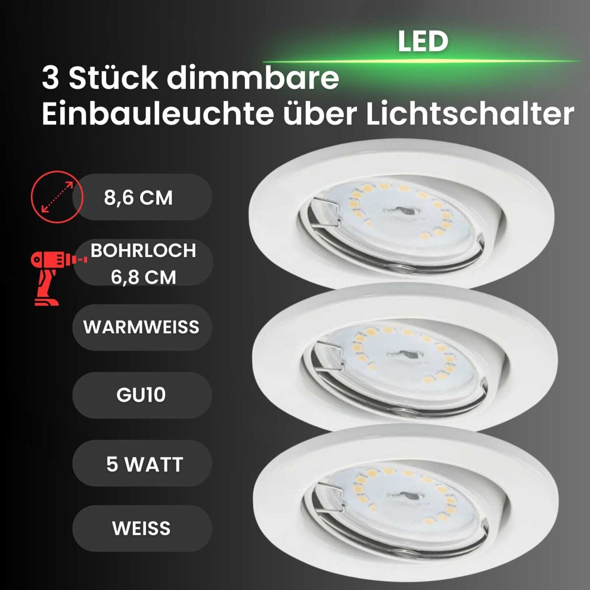Briloner 3er set einbauleuchten Briloner 3er set einbauleuchten