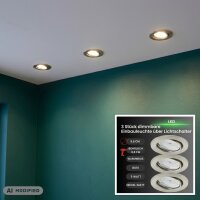 LED Einbauleuchten, Nickelmatt, Bohrloch 6,8 cm, 3x5W,...