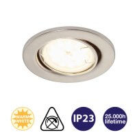 LED Einbauspot Fit, Nickelmatt, Bohrloch 6,8 cm, 5 Watt, 3000K, Ø 8,6 cm – Briloner