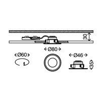 B-Kartonage Briloner  LED 3er Set Aluminium  dimmbar über Schalter Einbauspot