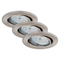 B-Kartonage Briloner  Prisma LED 3er Set dimmbar Nickelmatt Einbauspots