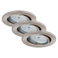LED Einbauleuchten Prisma, Nickelmatt, Bohrloch 6,8 cm, 3x5W, dimmbar, schwenkbar – Briloner