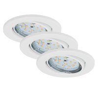 LED Einbaulampen Fit Dim, Weiß, Bohrloch 6,8 cm, 3x5W, 3000K, dimmbar, schwenkbar – Briloner