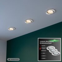 LED Einbauleuchten Fit Dim, Chrom, Bohrloch 6,8 cm, 3x5W,...