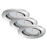 LED Einbauleuchten Fit Dim, Chrom, Bohrloch 6,8 cm, 3x5W, 3000K, dimmbar, schwenkbar – Briloner