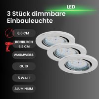 Briloner  Fit Dim LED 3er Set Einbaulampe 5W Dimmbar...