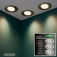 Briloner  Prisma LED 3er Set Nickelmatt Einbaulampen Spot