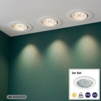 Briloner  Prisma LED 3er Set Weiß Einbaulampen Spots