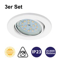 Briloner  Prisma LED 3er Set Weiß Einbaulampen Spots