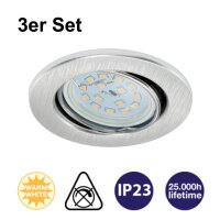 Briloner  Prisma LED 3er Set Aluminium Einbaulampen Spots