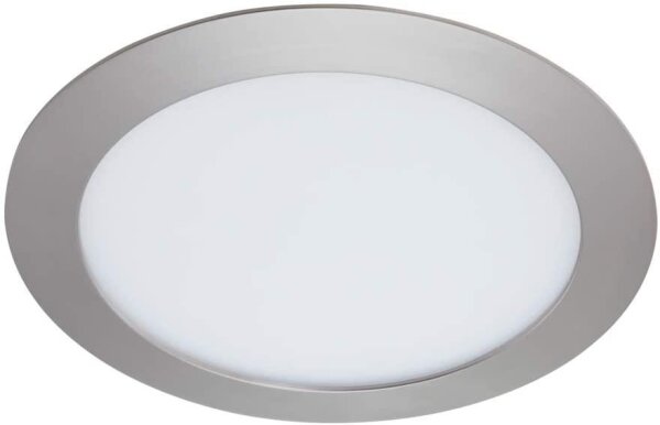 LED Einbauleuchte Flat In, Matt-Nickel, Bohrloch 20,5 cm, 18 Watt, IP44, Ø 22,5 cm – Briloner