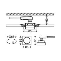 LED Einbaulampe Downlight Attach, Glas Klar, Bohrloch 6,8 cm, 5 Watt, 3000K – Briloner