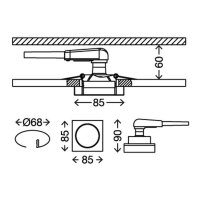 Einbauleuchte Briloner Attach LED Downlight Glas Deckenlampe Eckig