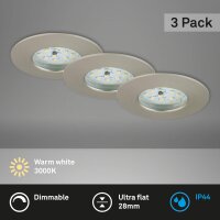 Einbauleuchten Briloner 3 x 5,5 Watt LED Nickelmatt...