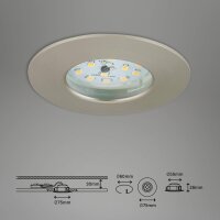 Einbauleuchten Briloner 3 x 5,5 Watt LED Nickelmatt Einbauspots dimmbar 470 Lumen