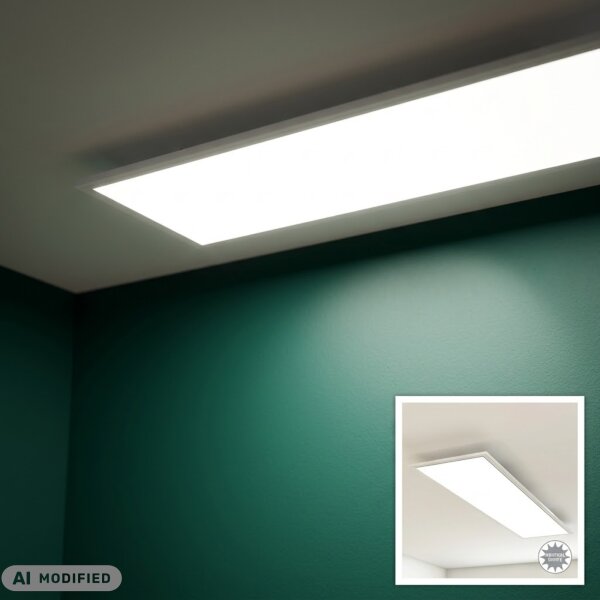 LED Deckenlampe Panel Simple, Weiß, 38 Watt, 4000K, 119,5 x 29,5 x 4,9 cm – Briloner