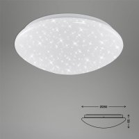 Deckenleuchte Badleuchte Briloner LED 12W Ø28cm Sternenhimmel Weiß