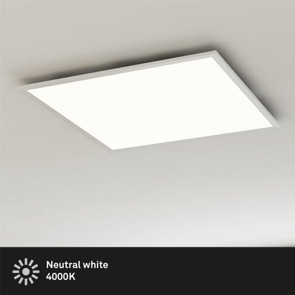 LED Deckenlampe Panel Simple, Weiß, 38 Watt, 4000K, 59,5 x 59,5 x 4,9 cm – Briloner