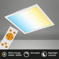 LED Deckenleuchte Panel Piatto, Weiß, 24 Watt, 3000 – 6500K, mit Fernbedienung – Briloner