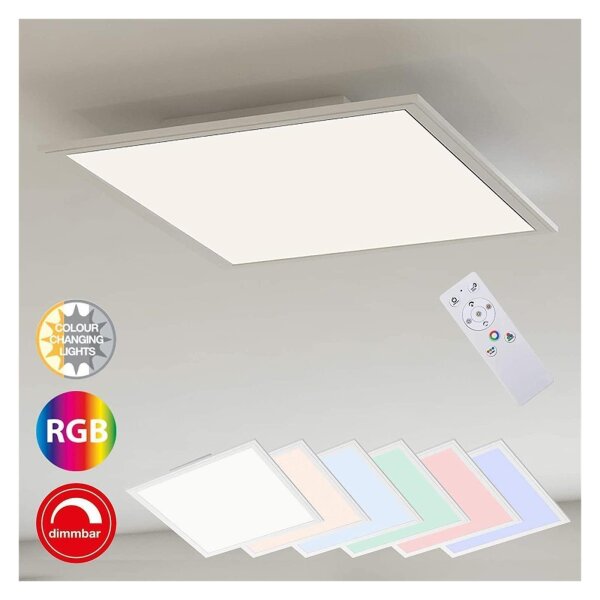 LED Deckenleuchte Colour, Weiß, 24 Watt, RGB, CCT einstellbar, mit Fernbedienung – Briloner