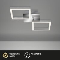 Briloner Frame LED Deckenleuchte Chrom Alu 47x23cm 16W Warmweiß