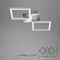 Briloner Frame LED Deckenleuchte Chrom Alu 47x23cm 16W Warmweiß