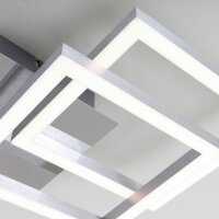 Briloner Frame LED Deckenleuchte Chrom Alu 47x23cm 16W Warmweiß