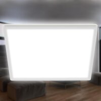 LED Deckenlampe Panel Slim, Weiß, 18 Watt, 2400lm, 4000K, IP20, 29,3 x 29,3 x 2,8 cm – Briloner