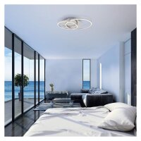 Briloner Frame LED Deckenleuchte Chrom-Alu 51x39cm Schwenkbar Dimmbar Memory 40W Warmweiß