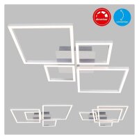 Briloner Frame LED Deckenleuchte Chrom Alu 75x47cm Dimmbar über Schalter 48W Warmweiß