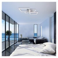 Briloner Frame LED Deckenleuchte Chrom Alu 75x47cm Dimmbar über Schalter 48W Warmweiß