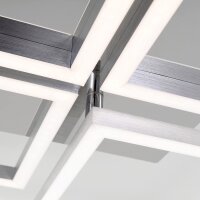 Briloner Frame LED Deckenleuchte Chrom Alu 75x47cm Dimmbar über Schalter 48W Warmweiß