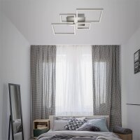 Briloner Frame LED Deckenleuchte Chrom Alu 75x47cm Dimmbar über Schalter 48W Warmweiß