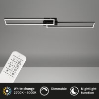 Briloner Frame LED Deckenleuchte Schwarz 110x25cm Dimmbar CCT Fernbedienung 40W