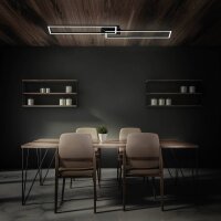 Briloner Frame LED Deckenleuchte Schwarz 110x25cm Dimmbar CCT Fernbedienung 40W