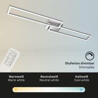 Briloner LED Deckenleuchte 40W Frame Fernbedienung CCT Dimmbar Deckenlampe Schwenkbar Chrom