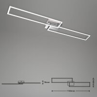 Briloner LED Deckenleuchte 40W Frame Fernbedienung CCT Dimmbar Deckenlampe Schwenkbar Chrom
