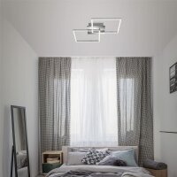 Briloner  Frame LED Deckenlampe 2-flammig Stufendimmbar Schwenkbar Chrom-Alu