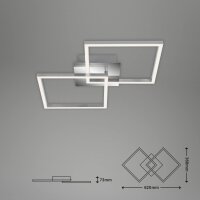 Briloner  Frame LED Deckenlampe 2-flammig Stufendimmbar Schwenkbar Chrom-Alu