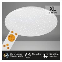 LED Deckenleuchte Sternenhimmel, Weiß, 50 Watt, 3000 – 6500K, dimmbar – Briloner