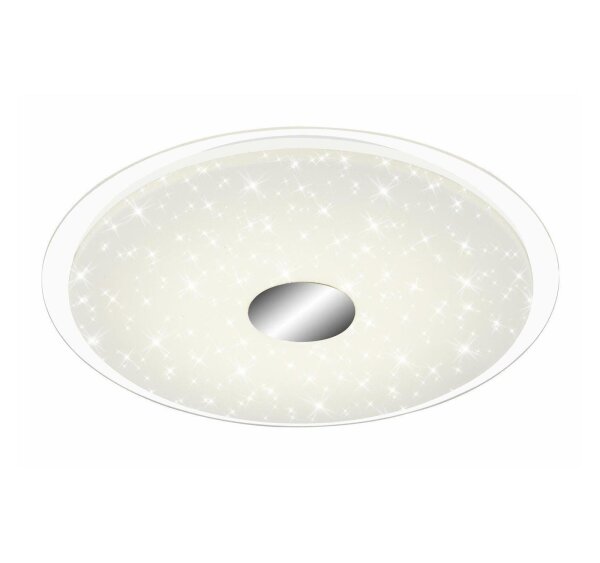 LED Deckenlampe Space, Weiß-Chrom, 24 Watt, 3000 – 6000K, dimmbar, mit Fernbedienung – Briloner