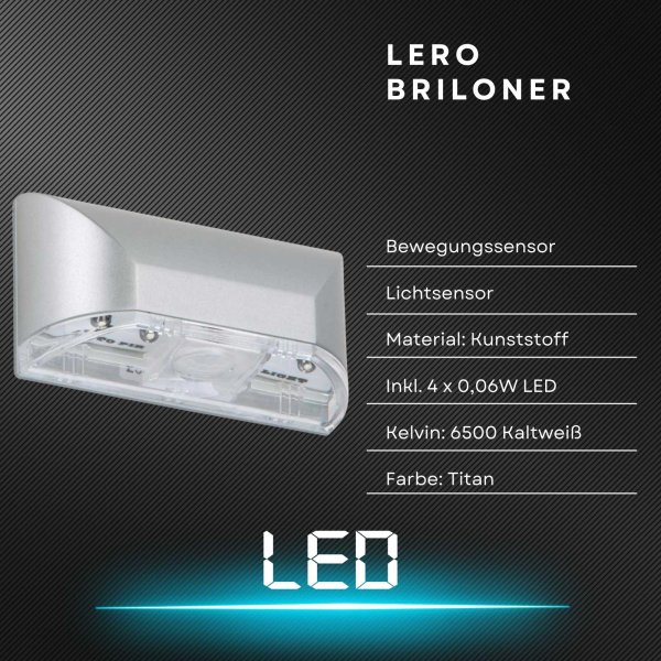 Wandleuchte Briloner Lero LED Batterie mit Sensor