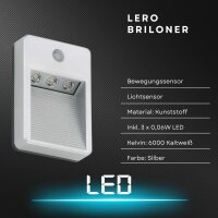 Briloner  Lero  Außenleuchte silber Bewegungsmelder